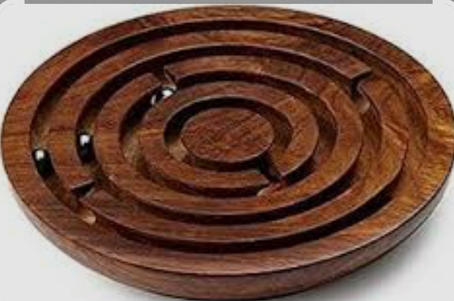 Handcrafted Indian Wooden Labvrinth Game